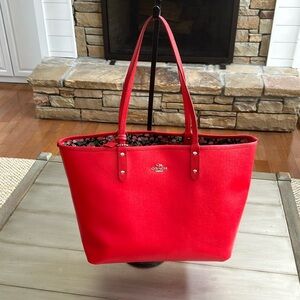 Coach Reversible Floral Posey City Tote & Pouch